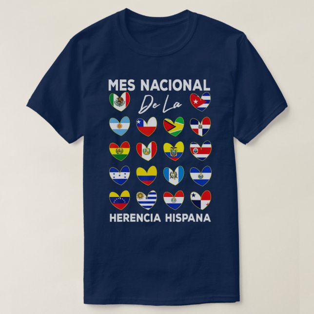 Camiseta Mes Nacional De La Herencia Hispana Hispanic Herit (Frente do Design)