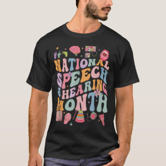 Camiseta Mês Retro Nacional de Audição da Fala Slp Fala