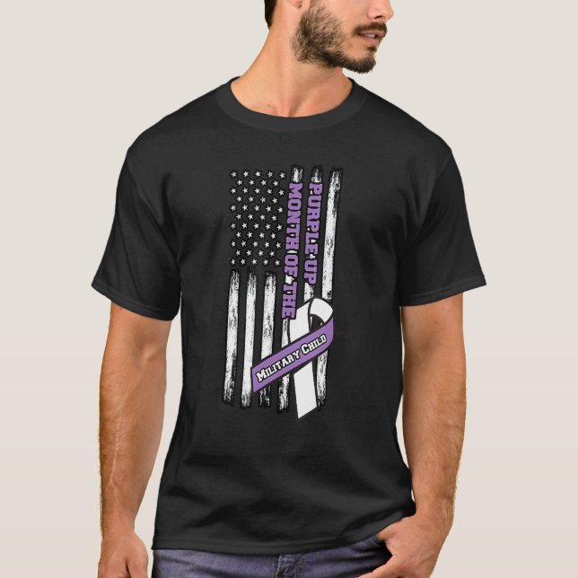 Camiseta Mês Roxo Da Criança Militar (Frente)