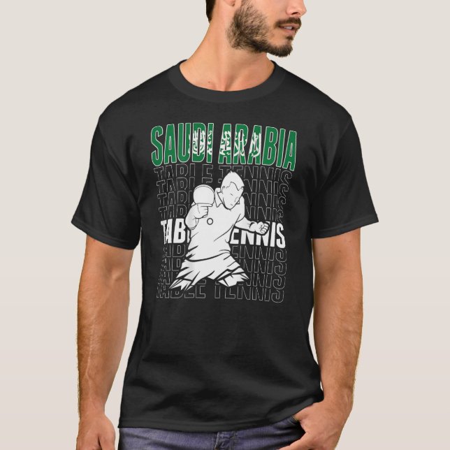 Camiseta Mesa da Arábia Saudita Suporta Ping Pong da Arábia (Frente)