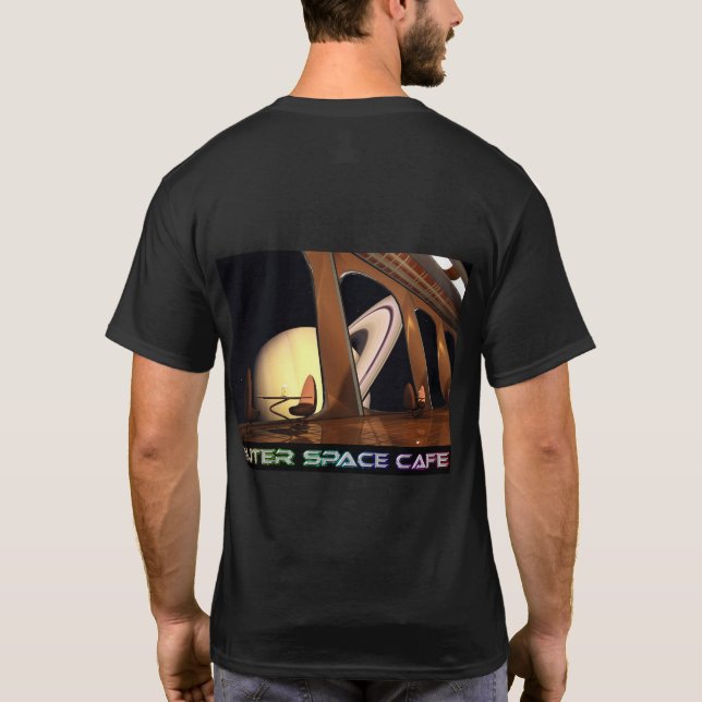 Camiseta Mesa de Café ExternoSpace com uma Vista T-Shirt (Verso)