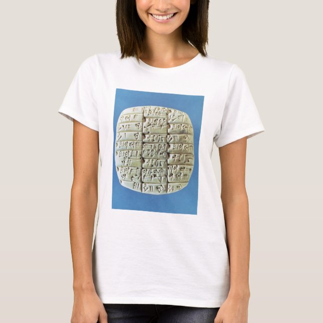 Camiseta Mesa de contas com script cuneiform, c.2400 BC (t (Frente)