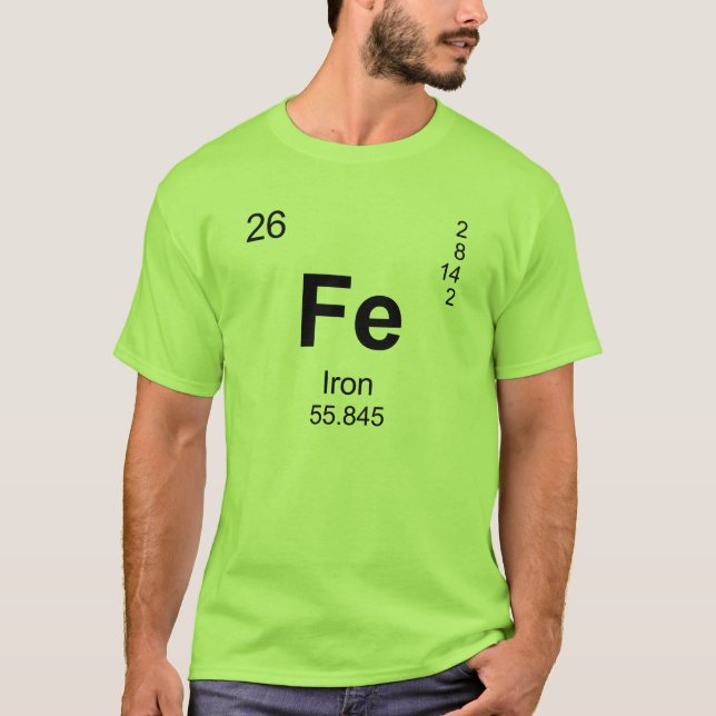 Camiseta Mesa de elementos periódica (ferro) (Frente)