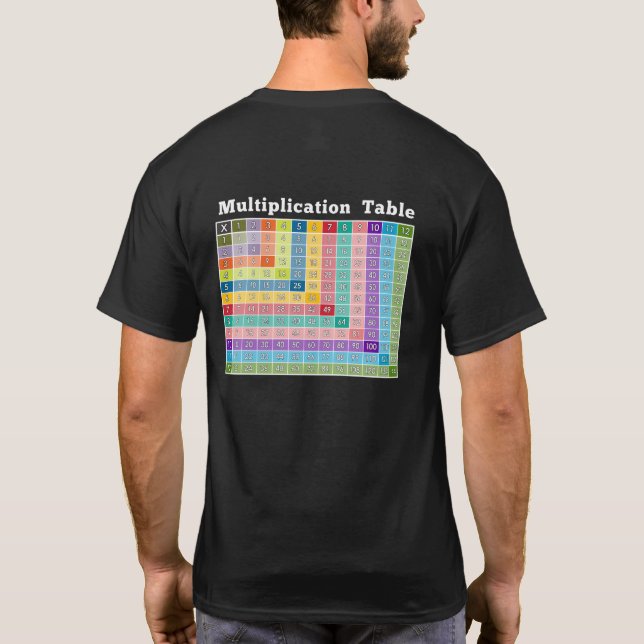 Camiseta Mesa de Multiplicação para Professores e Geeks de  (Verso)