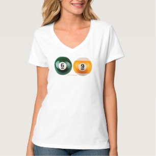 Camiseta Mesa de piscina 69 do SlipperyJoe, duas bolas de b