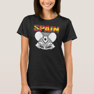 Camiseta Mesa de Tênis da Espanha Apoie o Chá de Ping Pon