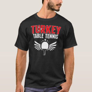 Camiseta Mesa de Tênis da Turquia Apoie o Ping Pong Tur