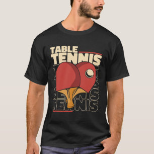 Camiseta Mesa de Tênis de de Bolas de Texto Mesa Tênis de d