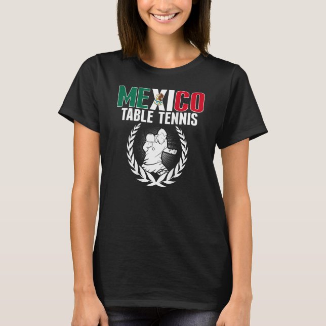 Camiseta Mesa do México Tênis do México Suporte a Ping Pong (Frente)