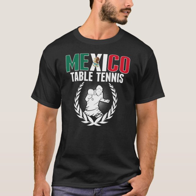 Camiseta Mesa do México Tênis do México Suporte a Ping Pong (Frente)