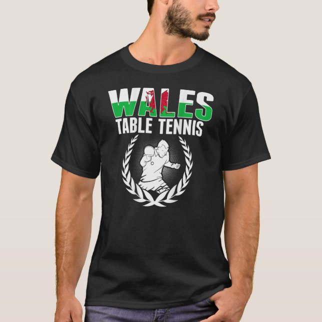 Camiseta Mesa do País de Gales Equipe de Ping Pong Galês co (Frente)