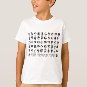 Camiseta Mesa Ninja Boy Japonês Hiragana