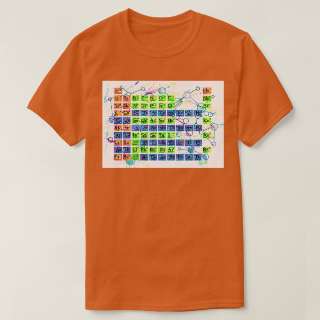 Camiseta Mesa periódica (Frente do Design)