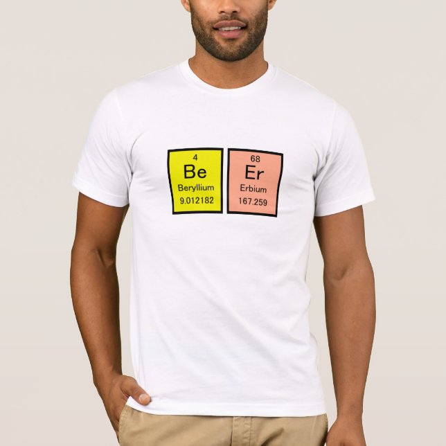 Camiseta Mesa periódica da cerveja (Frente)
