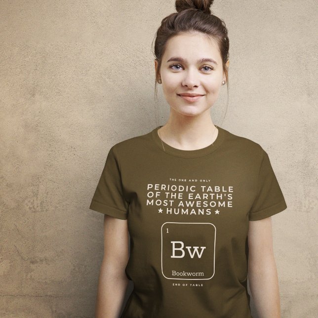 Camiseta Mesa Periódica da Gaveta (Bookworm Clever Periodic Table T-Shirt)