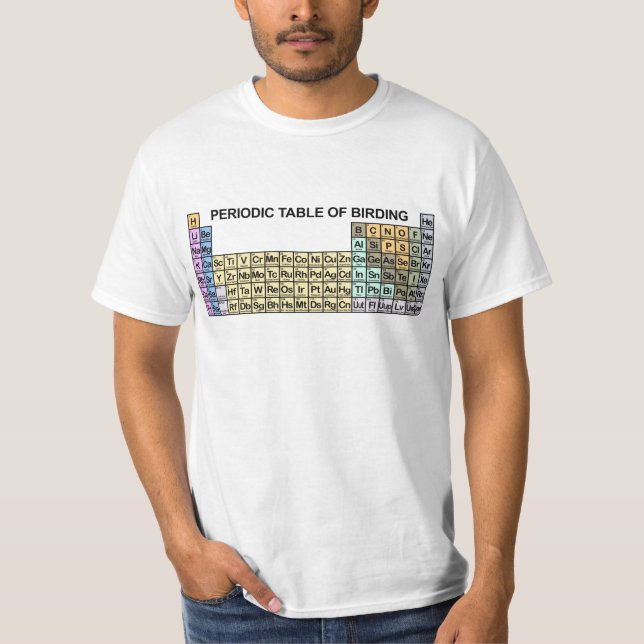 Camiseta Mesa periódica de aves (Frente)