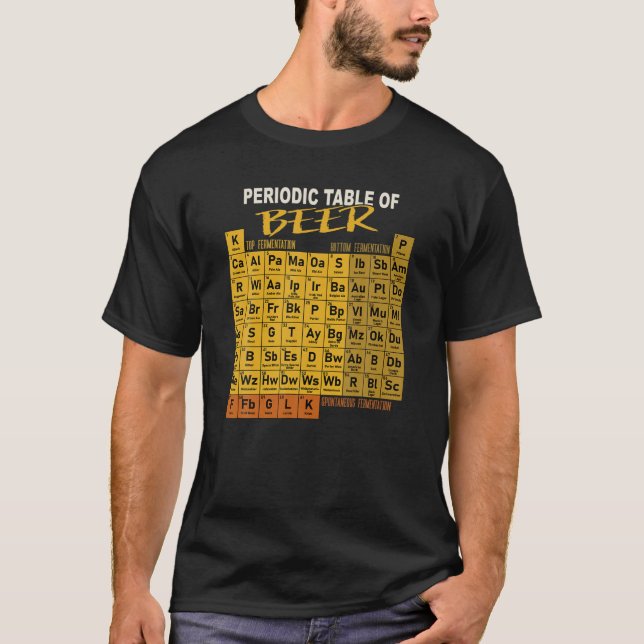 Camiseta Mesa Periódica De Cerveja - Estilo De Cerveja De A (Frente)