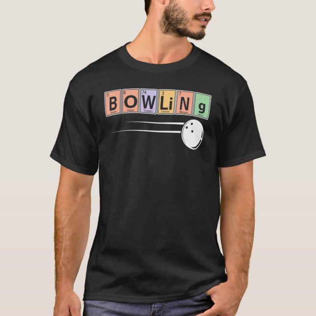 Camiseta Mesa Periódica De Elemento Jogador De Boliche C (Frente)