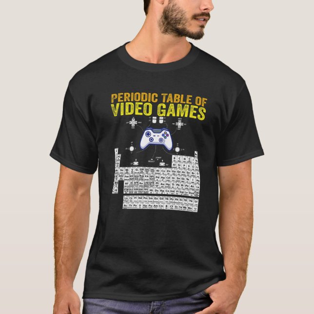 Camiseta Mesa Periódica De Elementos De Gamers Legal De Vid (Frente)