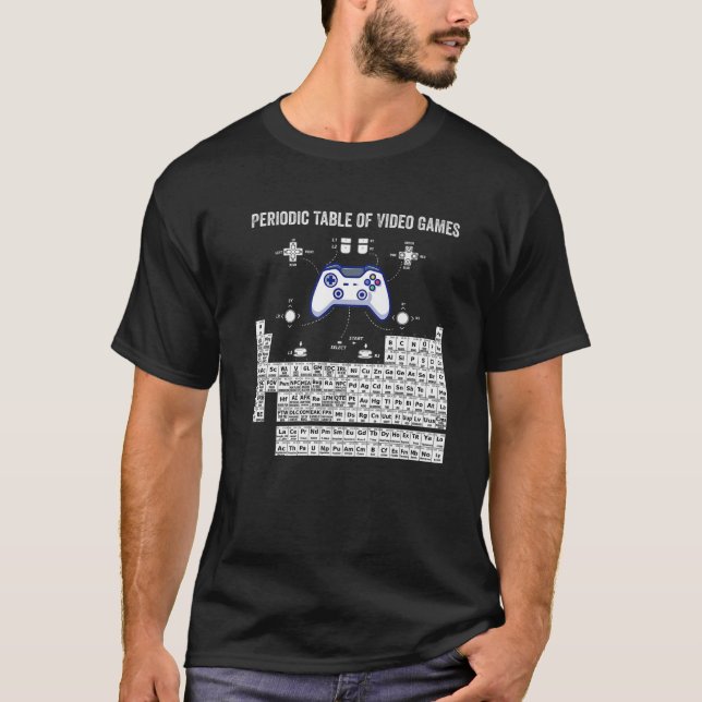 Camiseta Mesa Periódica De Elementos De Gamers Legal De Vid (Frente)