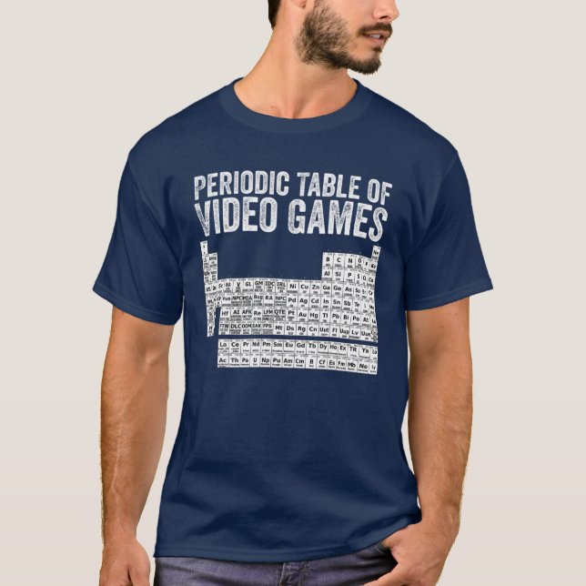 Camiseta Mesa Periódica De Elementos De Gamers Legal De Vid (Frente)