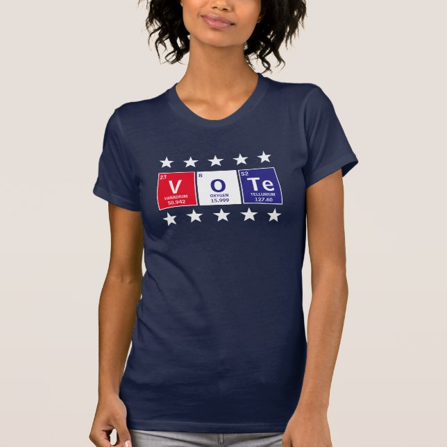 Camiseta Mesa periódica de elementos Votos ortográficos com (Frente)