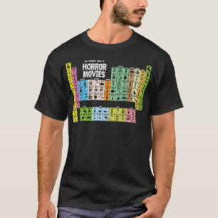 Camiseta Mesa periódica de filmes de terror