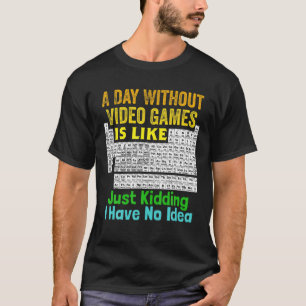 Camiseta Mesa Periódica De Videos games Por Dia Sem Vídeo