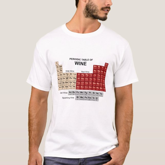 Camiseta Mesa periódica de vinho (Frente)