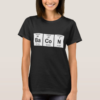 Camiseta Mesa periódica do bacon