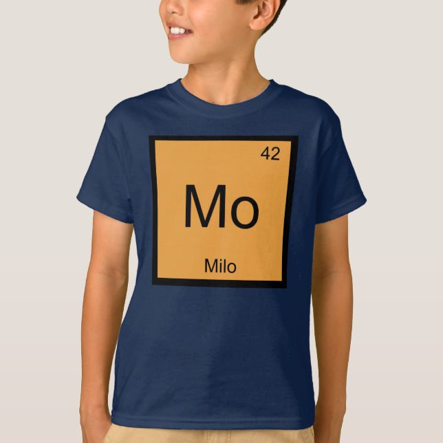 Camiseta Mesa Periódica do Elemento de Química do Nome do M (Frente)