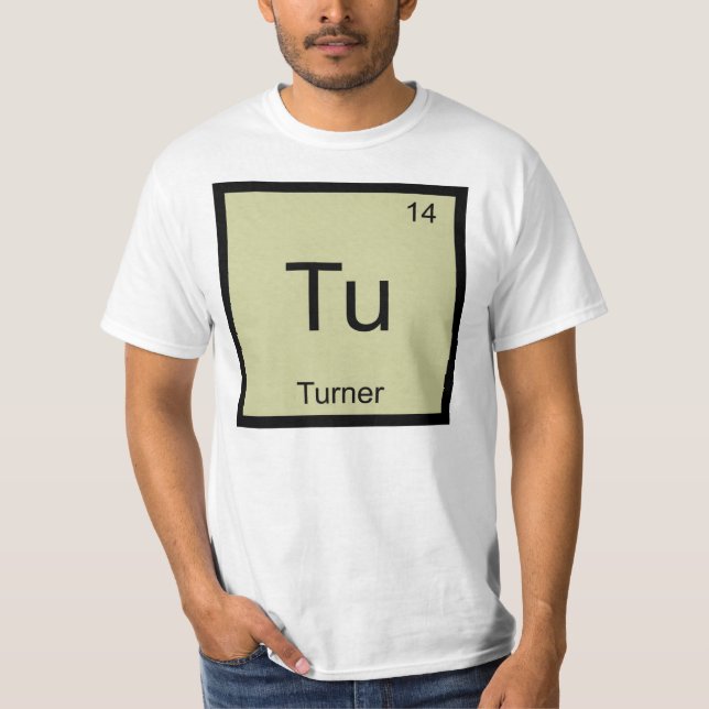 Camiseta Mesa Periódica do Elemento de Química do Nome Turn (Frente)