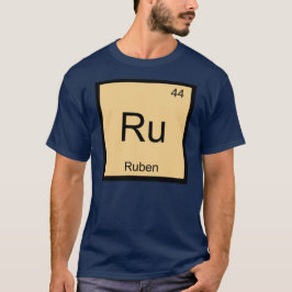Camiseta Mesa Periódica do Elemento Químico da Nome Ruben