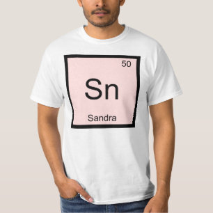 Camiseta Mesa Periódica do Elemento Químico da Nome Sandr