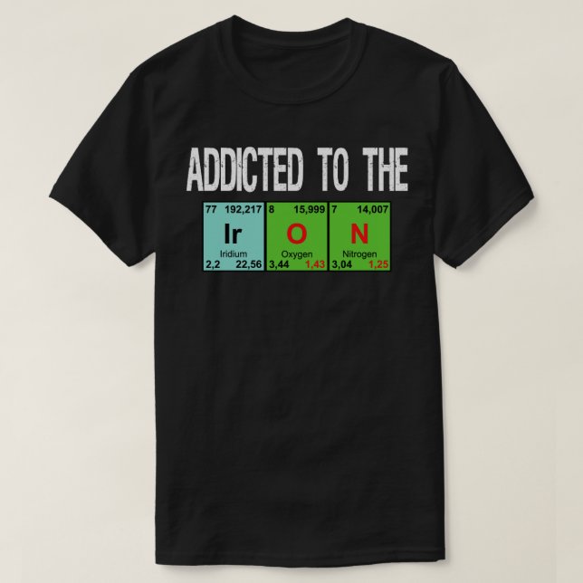 Camiseta mesa periódica engraçada (Frente do Design)