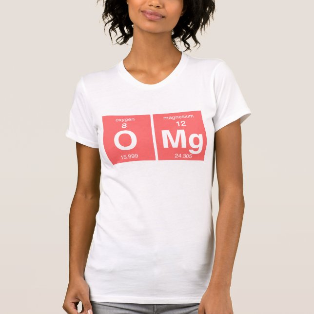 Camiseta Mesa periódica engraçado "OMG" (Frente)