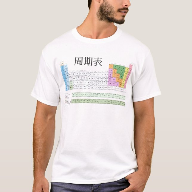 Camiseta Mesa periódica japonesa (Frente)