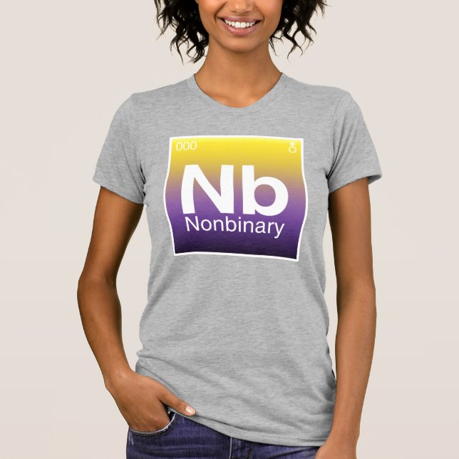 Camiseta Mesa periódica não binária (Frente)
