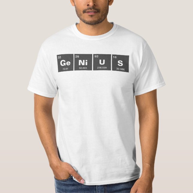 Camiseta Mesa periódica química de elementos: GeNiUS (Frente)