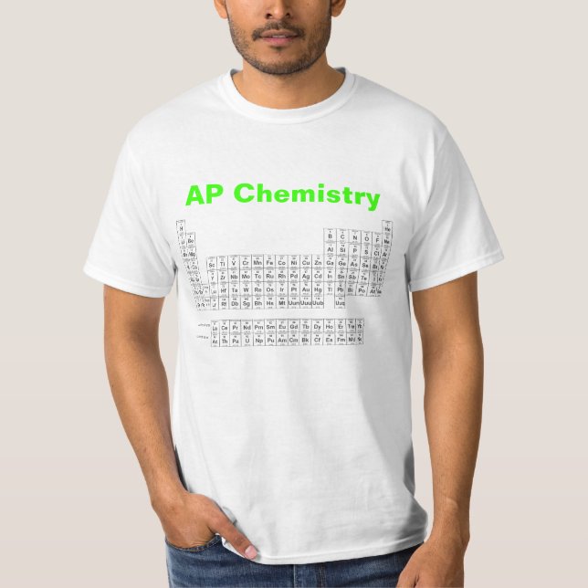 Camiseta mesa periódica, química do AP (Frente)