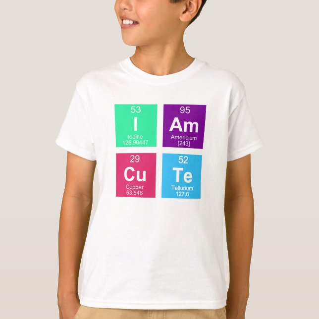 Camiseta mesa periódica química dos elementos: IAmCuTe (Frente)