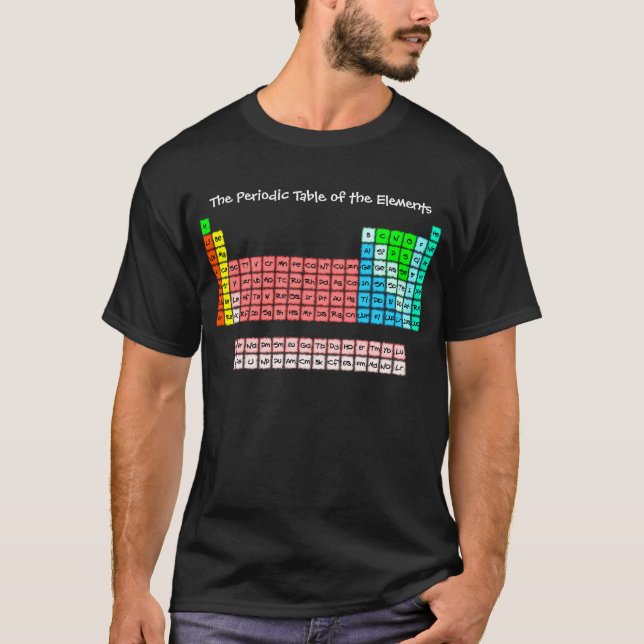 Camiseta Mesa periódica simples (estilo escrito à mão) (Frente)