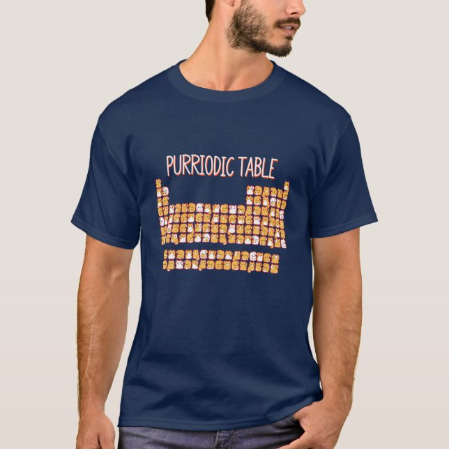 Camiseta MESA PURRIODIC Gato Gato Rato Periódico Mesa Homen (Frente)