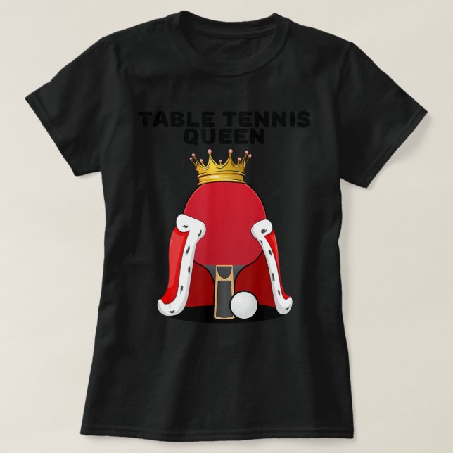 Camiseta Mesa Queen Ping Pong Girls Mesa Tênis (Frente do Design)