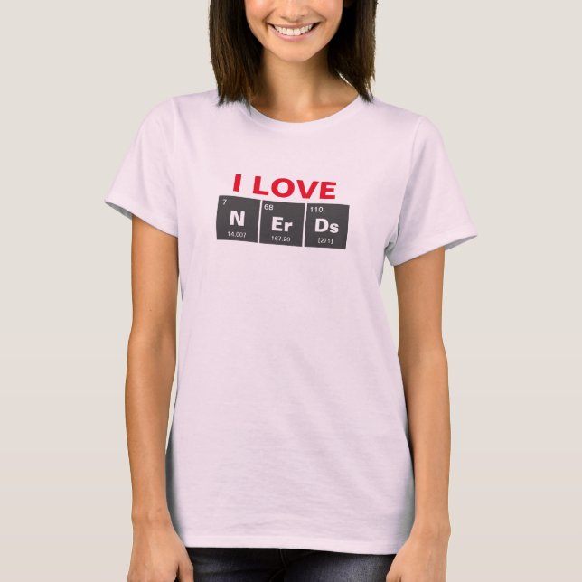 Camiseta Mesa química periódica dos elementos: Nerd (Frente)