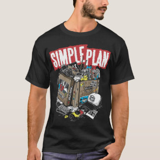 Camiseta mesclagem simples do plano