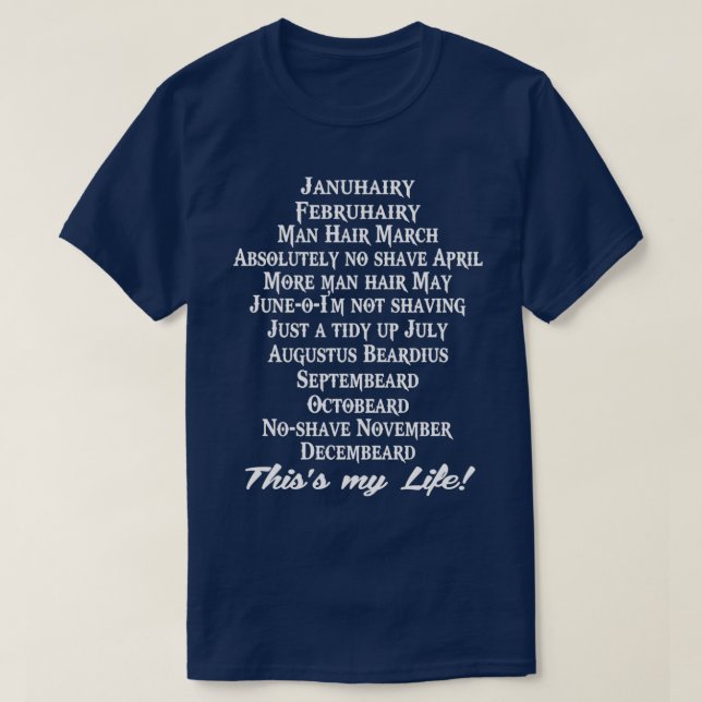 Camiseta Meses com barba (Frente do Design)