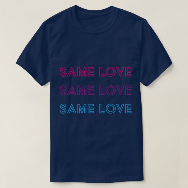 Camiseta Mesma bandeira de amor Bissexualidade Homo (Frente do Design)
