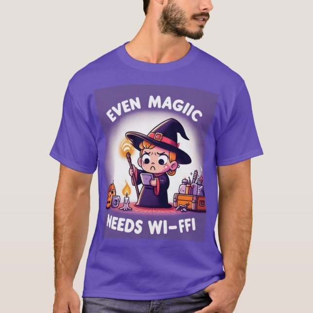 Camiseta Mesmo a magia precisa de wi-fi (Frente)