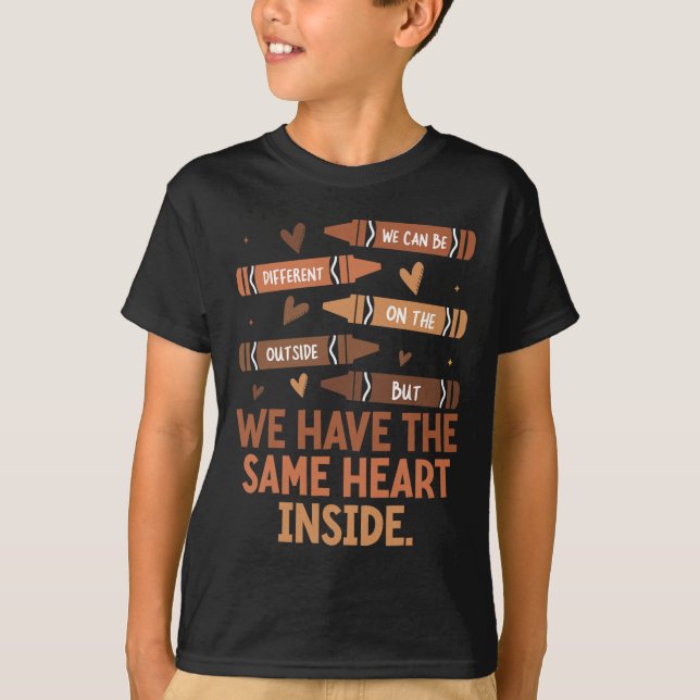 Camiseta Mesmo Coração Mês da História Negra Afro-Americano (Frente)